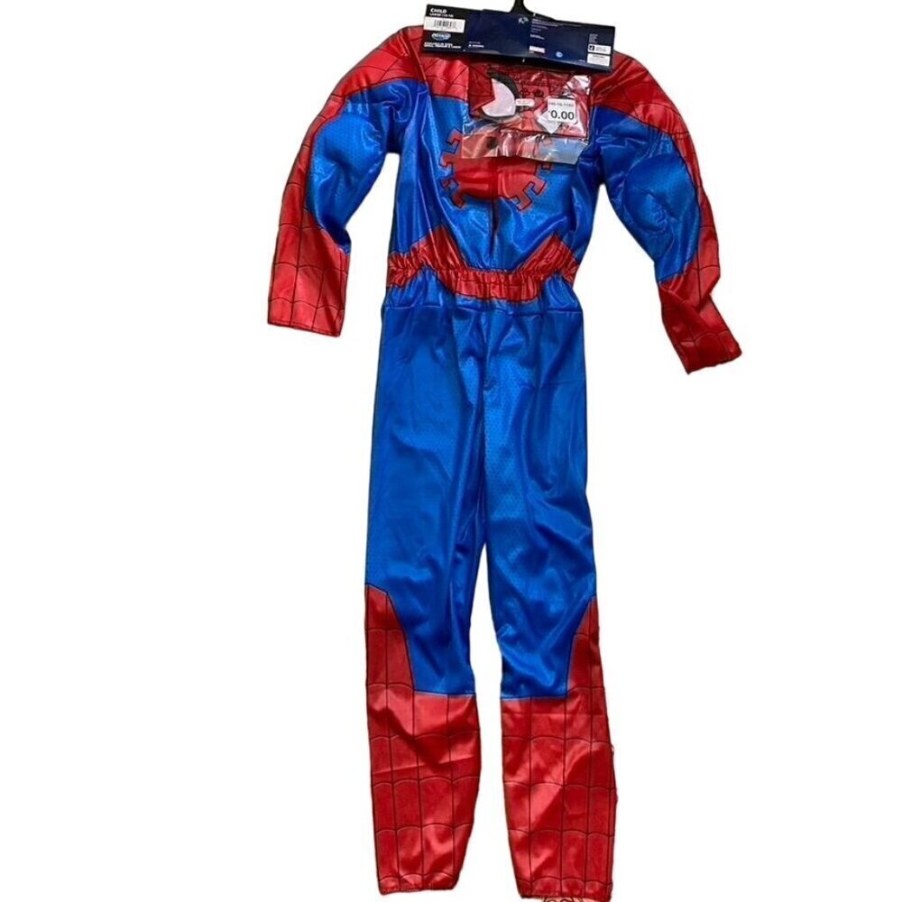 Jazwares Kids' Marvel Spider-Man Muscle Chest Halloween Costume Jumpsuit Mask L - Picture 4 of 8